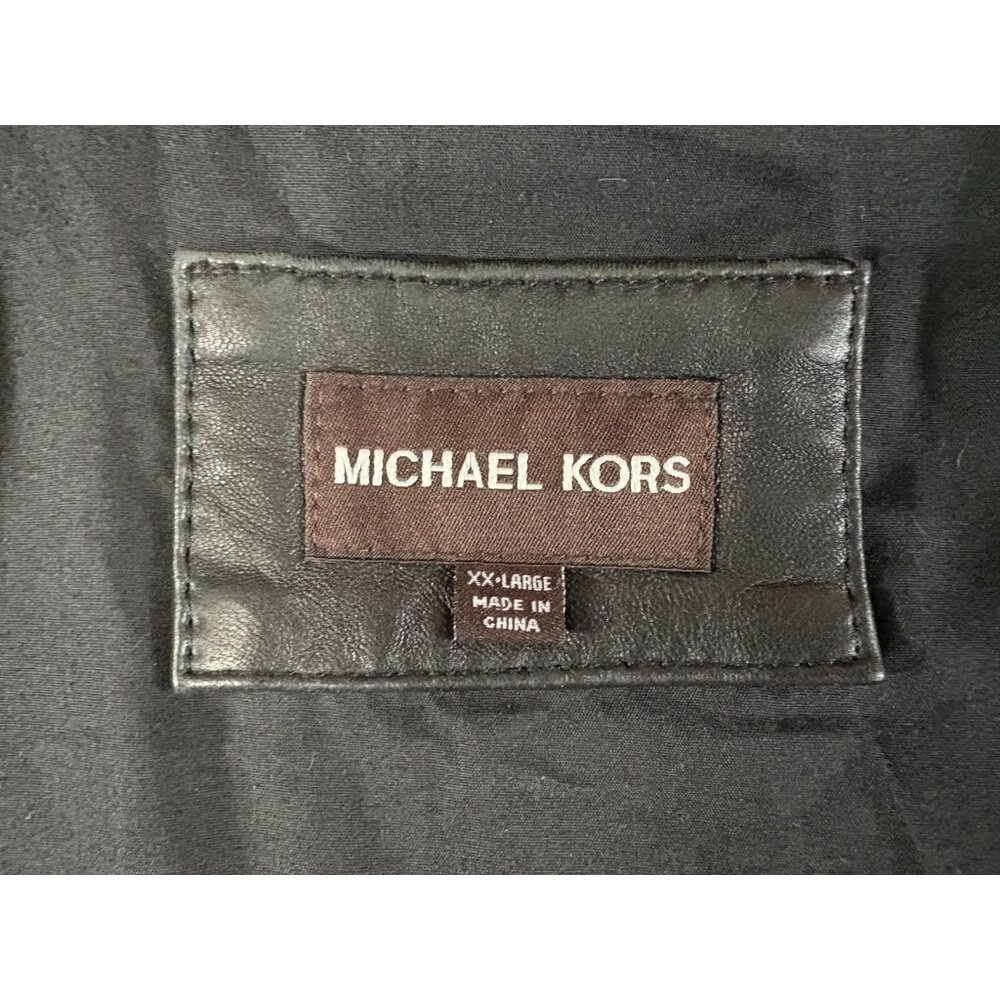 Michael Kors hoover soft Leather Biker Jacket Size 2XL color black - Picture 3 of 10